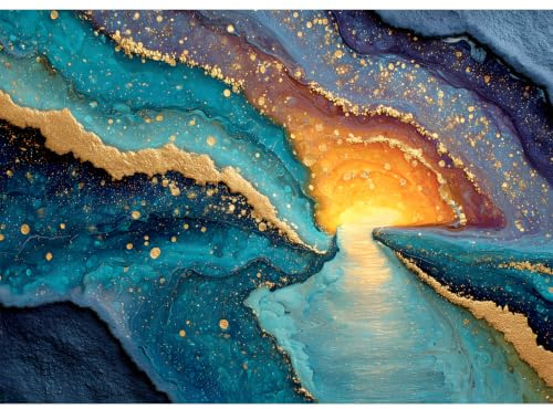 Luneko Jigsaw Puzzles for Adults 1000 Pieces Impossible 28 x 20 inch | Difficult Hard Challenge Puzzles Abstract Swirl Unique Vibrant Impasto Art Theme 1000 Pc Puzzles as Home Wall Decor