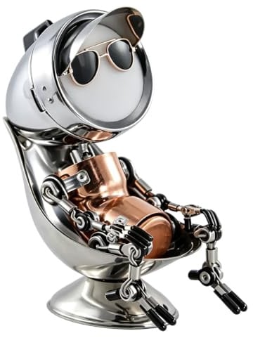 Steampunk-Roboter-Nachtlicht, industrielle Tischlampen-Variante, LED-Schreibtischlampe(Lounge-Sessel)