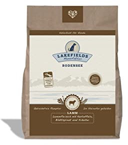 Lakefields Premium Hundefutter trocken | Lamm 68% | 1 x 2,5kg | Getreidefreies Trockenfutter für ausgewachsene Hunde | Zutaten in Lebensmittelqualität | Zucchini, Äpfel & Spinat | Schonend gebacken