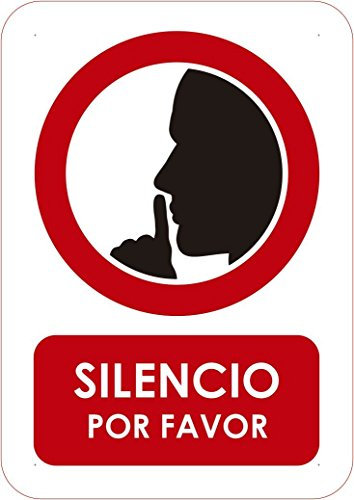 Señal PVC Silencio por favor Tamaño A4 (29,7x21cm) Material PVC Resistente