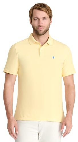 IZOD Herren Advantage Performance Kurzarm-Poloshirt Polohemd, Zitrone, L