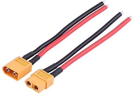 3.9inch XT60 Connector Cable XT-60 Male with Silicone Jacket to Female Plug Extension Cable Silicone Wire 14AWG Plug Connector Cable for RC Car