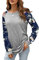 Pullover Damen Blumen,Langarmshirt Rundhals Casual Tunika Tops,Bluse Shirts Oberteile Bekleidung(Grau, Medium)