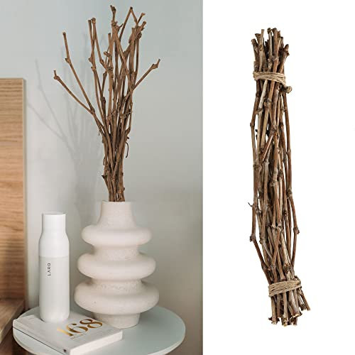 Dekobündel Weinzweige | 60cm braun Astbündel mit Juteseil | Holzbündel Äste Zweige Deko (1 x Astbündel natur)