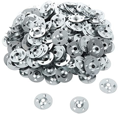 LOLYSIC Lot de 500 rondelles de fixation, 28 mm, rondelles isolantes à 4 griffes pour plaque de plâtre extrudée fixe