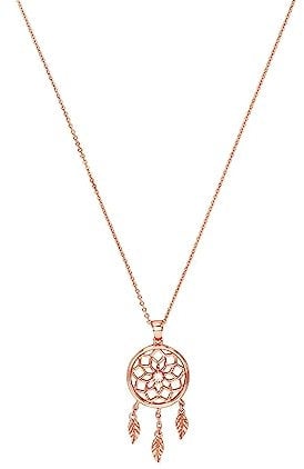 Amor Kette mit Anhänger 925 Sterling Silber Damen Halsschmuck, mit Zirkonia synth., 45 cm, Roséfarben, Traumfänger, Kommt in Schmuck Geschenk Box, 2022474