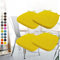 Aselbia 4er Set Stuhlkissen 43x40x5cm mit Bändern,Waschbare Sitzkissen rutschfest,Stuhlauflage Stuhlpolster Sitzkissen,Abnembar Bezug Mit Reißverschluss,Ideal für Zuhause Büro Küche Esszimmer,Gelb