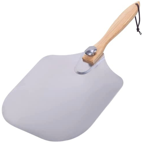 YARRD Pizzaschieber aus Aluminium, 30,5 x 35,6 cm, mit klappbarem Holzgriff, Pizzaschaufel zum Backen von Pizzateig, Brot und Gebäck für Zuhause und Restaurants
