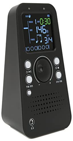Alomejor Elektronisches Digitales Metronom Universal Smart Bluetooth Metronom für Gitarre Klavier Trommel Violine Instrument Schwarz