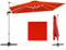 COSTWAY 3M Cantilever Garden Parasol, Square Offset Banana Umbrella with Tilted Design, 360° Rotation, Crank Handle & Cross Base, 8-Rib Outdoor Hanging Sun Shade for Patio Market (Orange)