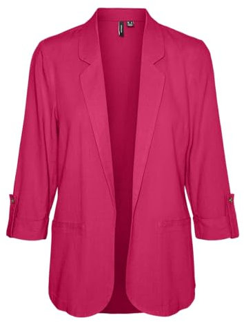 VERO MODA Damen Blazer VMJesmilo Sakko mit Dreiviertel-Ärmeln 10279700 Raspberry Sorbet M