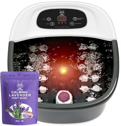 MoodRelish - Masseur de bain pour pieds avec bulles de chaleur et massage vibrant et jets, 16 oz de lavande apaisante