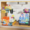 homicozy 2St. Küche Schrank Organizer, 2 Etagen Metall Ausziehbar Spülschrank Organizer mit 8 Haken, 2 Tassen, Höhenverstellbar Unterschrank Putzmittel Organizer für Bad, Sink, Waschbecken(Schwarz)