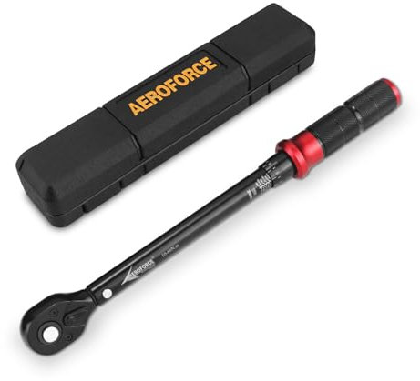 AEROFORCE Clé dynamométrique 3/8 de pouce (10-60 Nm) à cliquet 72 dents réversible, étalonnée avec précision pour vélos, motos et réparations automobiles