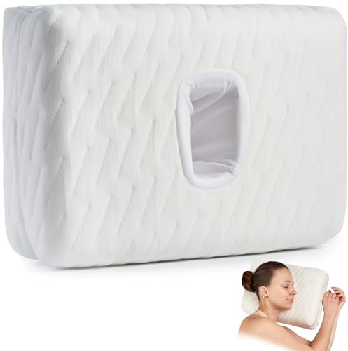 ODOXIA Memory Foam Piercing Kissen | Piercing Kissen für Seitenschläfer | Lindert Ohrenschmerzen | Bequemes Kissen mit Aussparung | Ohrring-Kissen für CNH | Verringert Ohrdruck