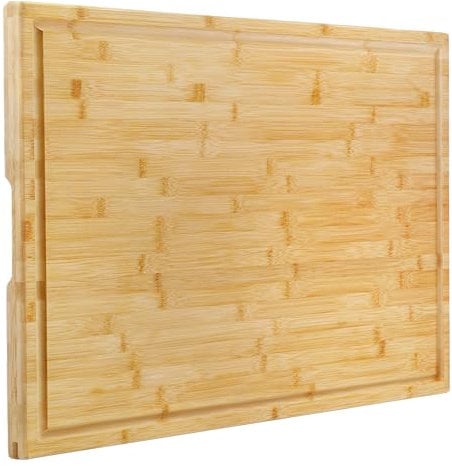 Utoplike Planche à découper extra large de 76.2 x 50.7 x 2.5 cm, planches à découper en bois de bambou pour cuisine, planche à découper XL avec rainures pour jus