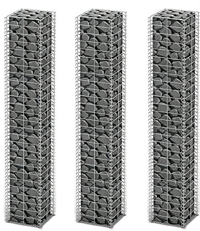 Myheimly Gabionen-Set 3-tlg. Verzinkter Draht 25×25×150 cm