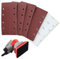 Pack of 60 93 x 185 mm Sandpaper - 40/60/80/120/240 Grit Sanding Sheets Set Rectangular Sanding Sheet Velcro 8 Holes Sanding Pad Accessories for Multi Sanders, Orbital Sanders, for Wood Metal Paint
