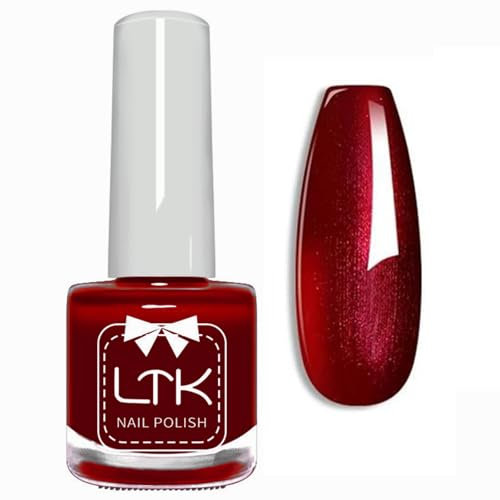 Nail Polish - Red Nail Polish - Burgundy Red Nail Varnish Pearl - Shine Quick Drying nail Polish No UV Needed - Long Lasting Chip Resistant Breathable nail polish For Women DIY nail Art Manicure