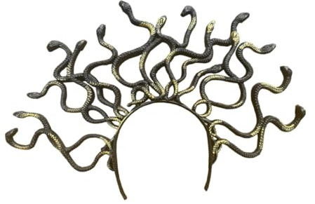 Oshhni Serre-tête serpent Medusa, accessoires pour cheveux, accessoires de costume pour spectacle sur scène, or Noir