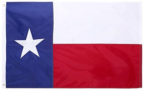 Texas-Flaggen – besticktes Oxford 210D strapazierfähiges Nylon, robust und langlebig, 4-fach gesäumt. Lebendige Farben und farbecht (12,7 x 20,3 cm, Texas)