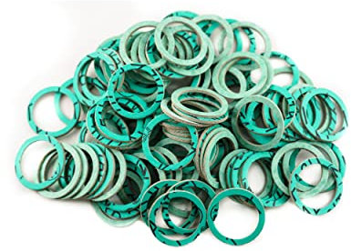 KINETICS LINE Guarnizione Piatta in Fibra 1 Pollice Normale (30 x 24 x 2 mm) 100 Pezzi per Impianti Sanitari, Riscaldamento, Aria Condizionata, Caldaia, Rubinetto, Pompa (fino a 180°C)