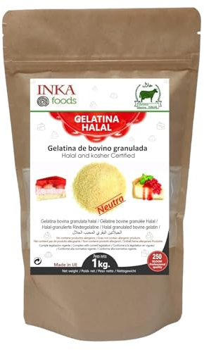 Gelatina granulado HALAL, 250 bloom, sabor neutro - 1kg