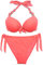 EONAR Damen Seitlich Gebunden Bikini-Sets Abnehmbar Bademode Push-up-Bikinioberteil mit Nackenträger, (Größe:34-36)70B/75A/75B, Living Coral