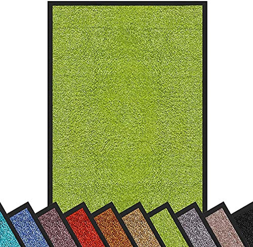 etm Hochwertige Fußmatte | schadstoffgeprüft | bewährte Eingangsmatte in Gewerbe & Haushalt | Schmutzfangmatte mit Top-Reinigungswirkung | Sauberlaufmatte waschbar & rutschfest (90x150 cm, Grün)