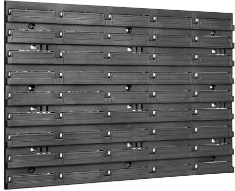 botle Lagersystem Wandregal | 576 x 390 mm | Stapelboxen Schüttenregal Sichtlagerkästen | Extra Starke Wandplatten | Regal Erweiterbar | Werkstattregal Lagerregal Werkstattwandregal Steckregal