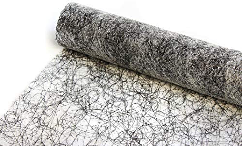 Sizoweb Tischläufer Tischband Dekoration Dekor Breite 30 cm Rollenlänge und Farbe wählbar Lurex Silber Schwarz 10 Meter