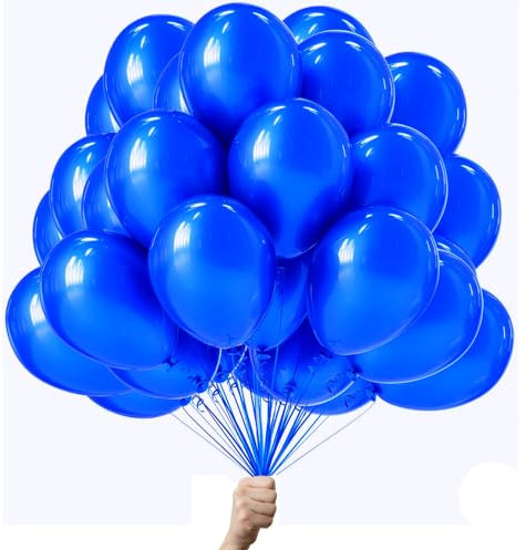 Blauer luftballons - 100% Reiner NATURLATEX - Premium Qualität - Latex Party Ballons - Metallic Ballons - Geburtstag Dekoration - Bunte Luftballons 50