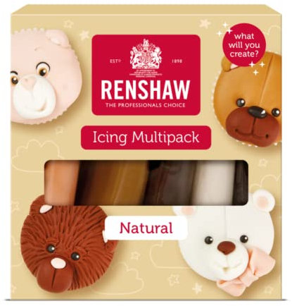 Renshaw Natural Colours, Just Roll With It Fondant Icing Multipack, 5 x 100 g (Pack of 1) - Vegan Friendly