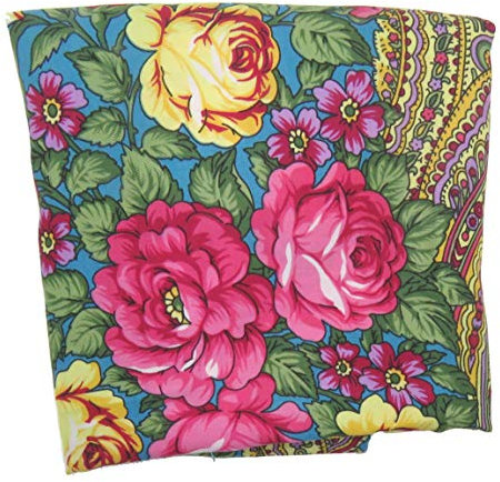 Damen Schal Tuch Russischer Stil Ukraine style (Himmelblau)
