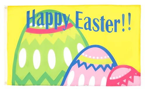 AZ FLAG - Flagge Fröhlich Ostern - 90x60 cm - Alles liebe zum Ostern Fahne 100% Polyester mit Messing-Ösen - UV-beständig - Vives Farben - 50g