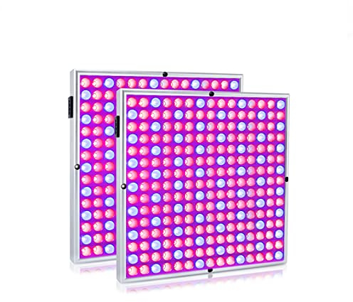 UISEBRT Pflanzenlampe LED Vollspektrum 2x 45W - Pflanzenleuchte Grow Lampe Wachstumslampe 225 LEDs Rot&Blau für Zimmerpflanzen Blumen und Gemüse tageslicht (2x 45W)