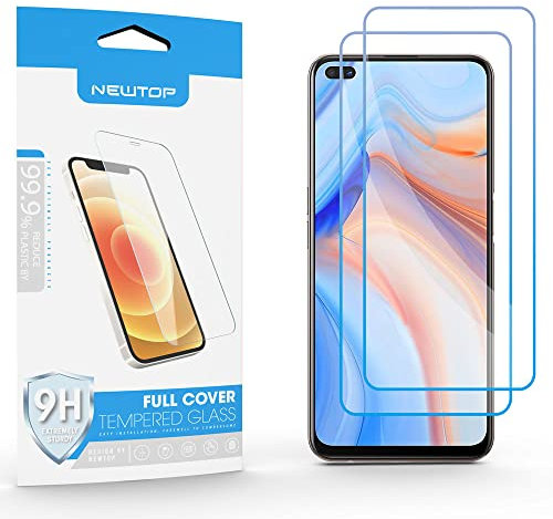 N NEWTOP Película Glass Film compatible con Realme 6/6 Pro / X50 Pro, fina 0,3 mm Dureza 9H de vidrio templado Protector de pantalla pantalla protectora antigolpes arañazos protección (2 unidades)