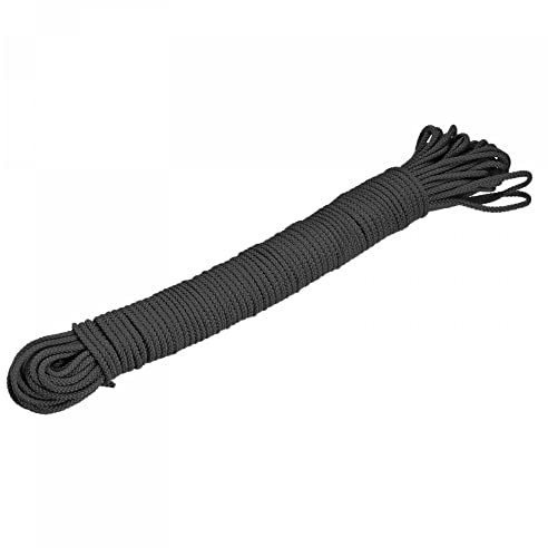 sourcing map Polypropylene Rope Braid Cord 20M/66ft 2mm Dia Black for Indoor Outdoor Camping Clothes Line