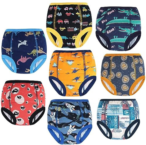 MOEMOE BABY Töpfchen Trainingshose Baby, 8 Stück Trainerhosen Kleinkinder Lernwindel Unterwäsche, Waschbare Töpfchentrainingshose Mädchen Jungen 3 Jahre, Blau