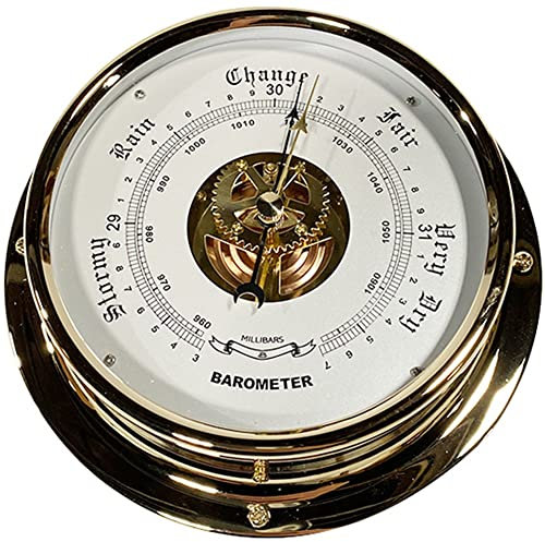 YANYUESHOP Hochpräzises Barometer, professionelles Aneroid-Barometer, Gold