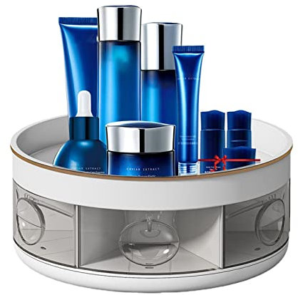 Plattenspieler-Organizer, Gewürz-Organizer für Schrank, Drehtellerregal für Organisation und Aufbewahrung, Badezimmer, Waschtisch, 360 drehbares Gewürzregal