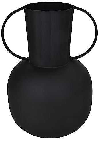 EGLO LIVING Metallvase Miouski, minimalistische Deko Vase mit Griff, Dekovase für Wohnzimmer, Blumenvase aus Metall in Schwarz, Tischdeko 30 cm