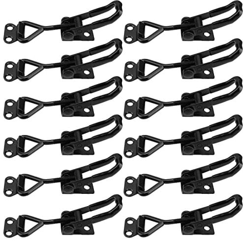 KOHAND 12 PCS 4001 Style Black Toggle Latch Clamp, 220 lbs Adjustable Quick Release Metal Pull Action Toggle Latch, Handle Quick Lock Tool Hasp Catch Clip for Door Cabinet Box Lid Case