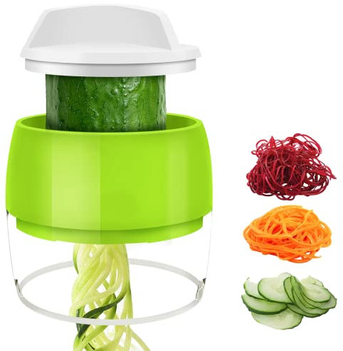 LONENESSL Vegetable Slicerr, Mini Food Processors, 3 in 1 Hand Held Adjustable Spiralizer Slicers, Spiralizer for Vegetables, Fruits, Veg
