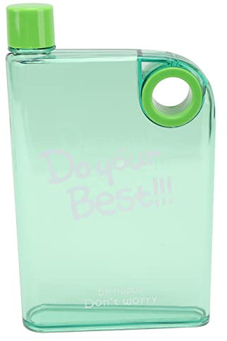 MINGZHE Bouteille de Sport de 420 ML, Bouteille d'eau de Vélo Portable avec Paille à Poignée, Bouteille d'eau Plate Colorée pour la Course à Pied, L'entraînement, la Randonnée en Plein(Vert)
