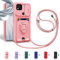 Aithne Funda con Cuerda para Xiaomi Redmi 10A / 9C / 9C NFC/Poco C31 Case con Ranura para Tarjetas,360 Anillo función de Soporte Cubierta -Pink