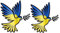 2 Pc Ukraine Friedenstaube Autoaufkleber, wasserdichte ukrainische Flagge Auto Sym Wa Aufkleber Computer, Frieden für Auto, Aufkleber,