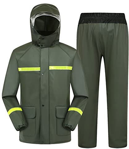 callmo Regenkleidung Fahrrad Damen Regenanzug für Herren Damen Regenkleidung Jacke Hosen Wasserdicht Set Hohe Sichtbarkeit Winddicht Hooded Regenmantel Arbeit Motorrad Golf Angeln #1