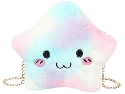 SHERCHPRY 1stk Umhängetasche Kleine Veränderung Flauschige Geldb?rse Kind Geldbörse Cartoon Geldbörse Handtaschen Kleine Kettenbeutel 3d Sterne Tasche Mädchen Plüsch