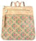 DeCarbonize Damen Rucksack aus Kork Veganleder Nachhaltig Damen Handtasche (Blumen Muster)